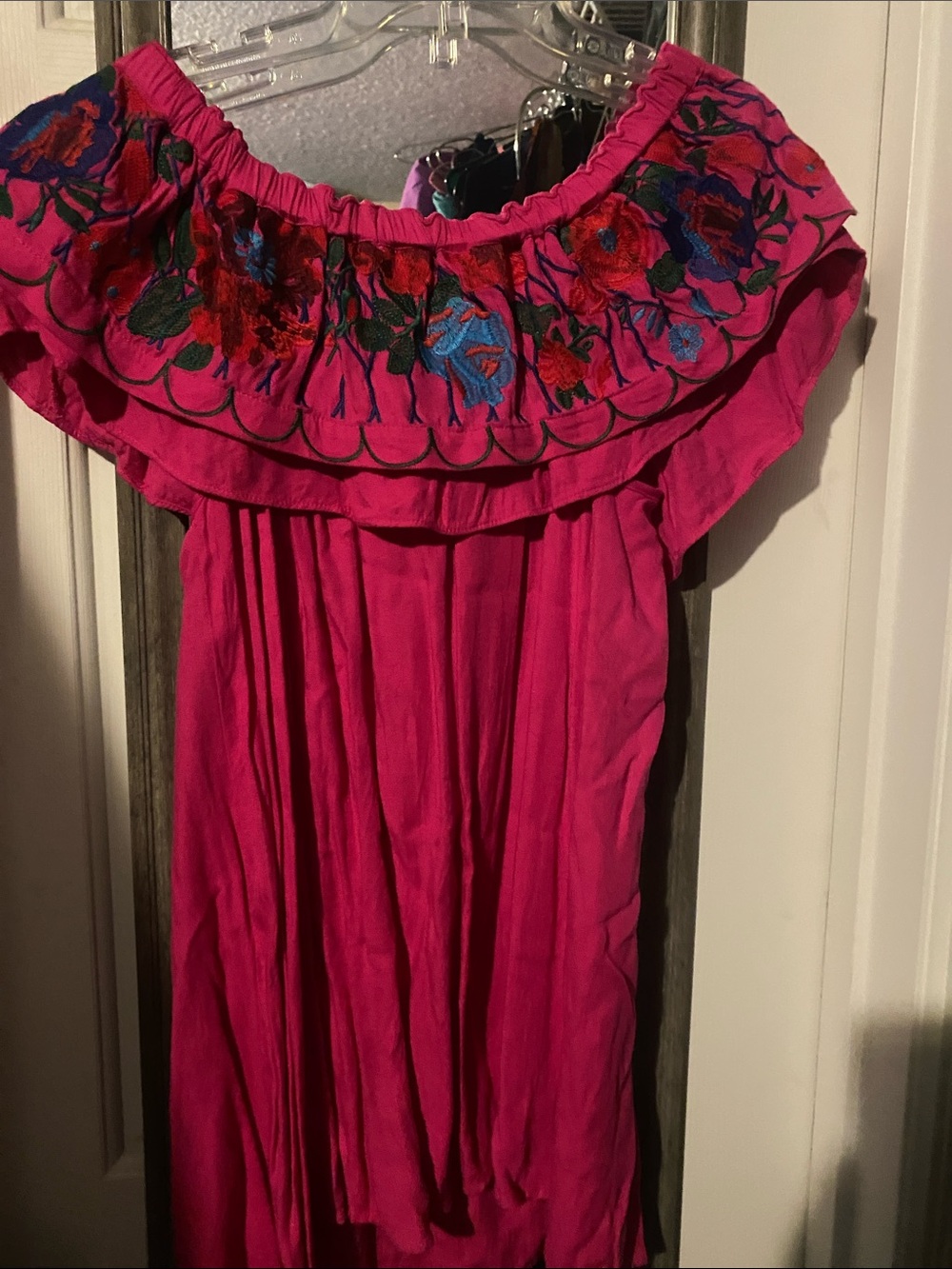 Ladies Hot Pink Embroidered top